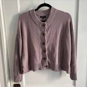 Quince Vintage Rose Button-Up 100% Organic Cotton Cropped Cardigan